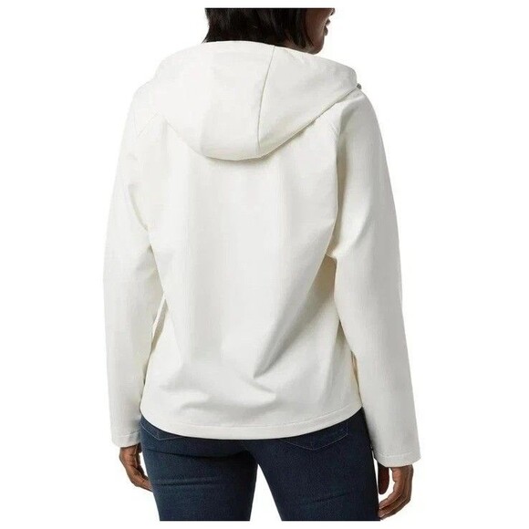 32 Degrees Womens Large Cream White Softshell Windbreaker Jacket Hooded New - Picture 10 of 11